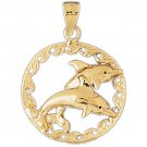14K GOLD NAUTICAL CHARM - DOLPHIN #490