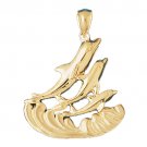 14K GOLD NAUTICAL CHARM - DOLPHIN #489
