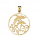 14K GOLD NAUTICAL CHARM - DOLPHIN #485
