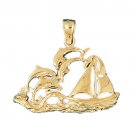 14K GOLD NAUTICAL CHARM - DOLPHIN #482