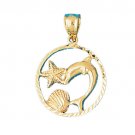 14K GOLD NAUTICAL CHARM - DOLPHIN #479