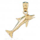 14K GOLD NAUTICAL CHARM - DOLPHIN #471