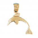 14K GOLD NAUTICAL CHARM - DOLPHIN #463