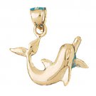 14K GOLD NAUTICAL CHARM - DOLPHIN #462