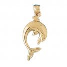 14K GOLD NAUTICAL CHARM - DOLPHIN #454