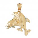 14K GOLD NAUTICAL CHARM - DOLPHIN #451