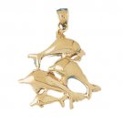 14K GOLD NAUTICAL CHARM - DOLPHIN #446