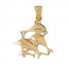 14K GOLD NAUTICAL CHARM - DOLPHIN #445