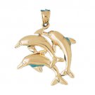 14K GOLD NAUTICAL CHARM - DOLPHIN #444