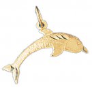 14K GOLD NAUTICAL CHARM - DOLPHIN #428