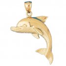 14K GOLD NAUTICAL CHARM - DOLPHIN #412