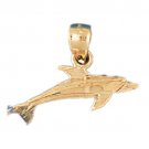 14K GOLD NAUTICAL CHARM - DOLPHIN #408