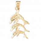14K GOLD NAUTICAL CHARM - DOLPHIN #378