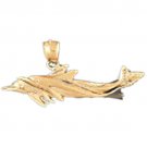 14K GOLD NAUTICAL CHARM - DOLPHIN #375