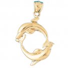 14K GOLD NAUTICAL CHARM - DOLPHIN #357