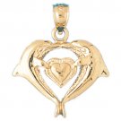 14K GOLD NAUTICAL CHARM - DOLPHIN #352