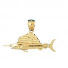 14K GOLD NAUTICAL CHARM - MARLIN #527 14K GOLD NAUTICAL CHARM - MARLIN #527