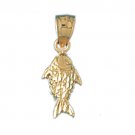 14K GOLD NAUTICAL CHARM - GOLDFISH #582