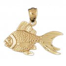 14K GOLD NAUTICAL CHARM - GOLDFISH #579