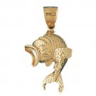 14K GOLD NAUTICAL CHARM - GOLDFISH #575