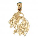 14K GOLD NAUTICAL CHARM - GOLDFISH #1065