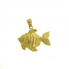14K GOLD NAUTICAL CHARM - ANGELFISH #636
