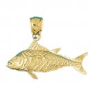 14K GOLD NAUTICAL CHARM - BASS #613