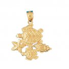 14K GOLD NAUTICAL CHARM - FISH #719