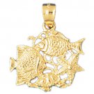 14K GOLD NAUTICAL CHARM - FISH #715