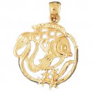14K GOLD NAUTICAL CHARM - FISH #710