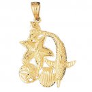14K GOLD NAUTICAL CHARM - FISH #703