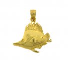 14K GOLD NAUTICAL CHARM - FISH #687