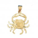 14K GOLD NAUTICAL CHARM - CRAB #755