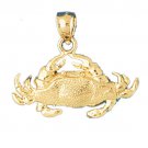 14K GOLD NAUTICAL CHARM - CRAB #742