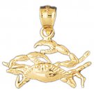 14K GOLD NAUTICAL CHARM - CRAB #741
