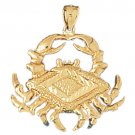 14K GOLD NAUTICAL CHARM - CRAB #740