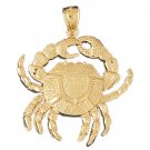 14K GOLD NAUTICAL CHARM - CRAB #734