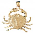 14K GOLD NAUTICAL CHARM - CRAB #1081