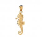 14K GOLD NAUTICAL CHARM - SEAHORSE #939