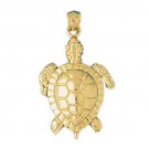 14K GOLD NAUTICAL CHARM - TURTLE #1425