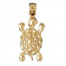 14K GOLD NAUTICAL CHARM - TURTLE #1059