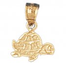 14K GOLD NAUTICAL CHARM - TURTLE #1009