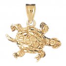 14K GOLD NAUTICAL CHARM - TURTLE #1005