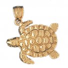 14K GOLD NAUTICAL CHARM - TURTLE #998
