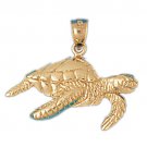 14K GOLD NAUTICAL CHARM - TURTLE #990