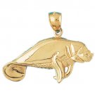 14K GOLD NAUTICAL CHARM - TURTLE #986