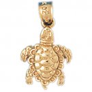 14K GOLD NAUTICAL CHARM - TURTLE #985