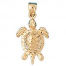 14K GOLD NAUTICAL CHARM - TURTLE #983