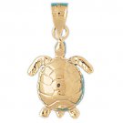 14K GOLD NAUTICAL CHARM - TURTLE #980