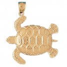 14K GOLD NAUTICAL CHARM - TURTLE #977